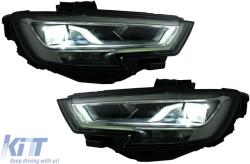 KITT Specials Teljes LED első lámpa Audi A3 8V facelift előtti (2013-2016) modellekhez, Xenon dizájn, dinamikus Irányjelzők (HLAUA38VLED)
