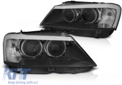  Tuning headlight set suitable for BMW X3 F25 2010-07.2014 with black base, left and right (ABBMHX6010470)
