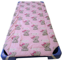  Töltött gumifüles lepedő - rózsaszín alapon szürke koala macis 55x130cm / 58x133cm ágyra