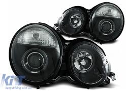 KITT Specials Angel Eyes Headlights suitable for Mercedes E-Class W210 S210 (1995-05.1999) Black (HLMBW210BNFL)