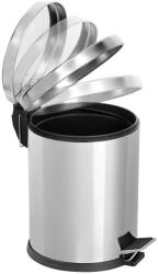  Szemeteskuka pedálos záródás csillapítóval rozsdamentes acél 12 literes DM0104F (DM0104F) - iroda-ellatas
