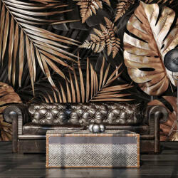 Consalnet Arany monstera levél mintás vlies fotótapéta 400x280cm