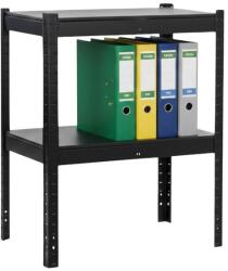 MAMUTEX Lakkozott, fémből készült állvány Mamutex Standard 800x600x400 mm - 2 polc, teherbírás 240 kg, fekete