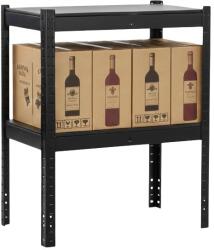 MAMUTEX Lakkozott, fémből készült állvány Mamutex Standard 800x800x400 mm - 2 polc, teherbírás 240 kg, fekete