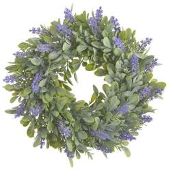  Coronita verdeata artificiala+lavanda pentru decoratiuni florale (8566)