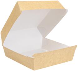 Szidibox Karton Hamburger doboz 145x145x80mm street food barna-fehér (SZID-00863)