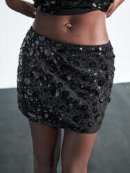 Shein Fekete Mini Szoknya Flitteres Mintás Gumis Derék Elasztikus Shein 44