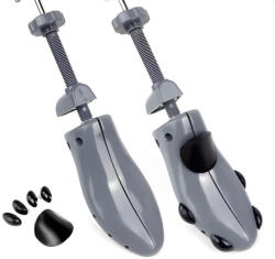 Dodaco Set 2 sanuri incaltaminte reglabile, pentru largire si alungire pantofi, ABS si metal, marime 39-43, universale, gri