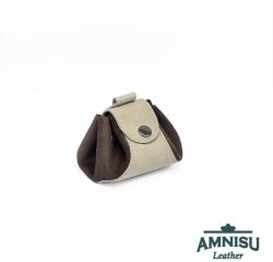 Amnisu Szürke - csillámos sötétbarna bőr mini 2in1 szütyő és kockatálca N8014-9015