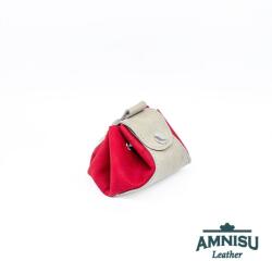 Amnisu Szürke - piros bőr mini 2in1 szütyő és kockatálca N8014-5002