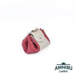 Amnisu Szürke - téglapiros bőr mini 2in1 szütyő és kockatálca N8014-5014