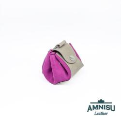 Amnisu Szürke - pink bőr mini 2in1 szütyő és kockatálca N8014-4013