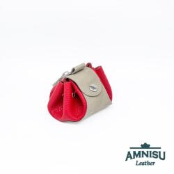 Amnisu Szürke - piros bőr mini 2in1 szütyő és kockatálca N8014-5017