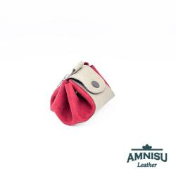 Amnisu Szürke - gyűrt piros bőr mini 2in1 szütyő és kockatálca N8014-5011