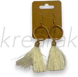  Törtfehér bojtos fülbevaló