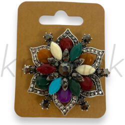  Színes virág kitűző ezüst