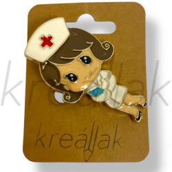  Fehér sapis nővérke kitűző