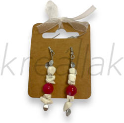  Achát, howlit fülbevaló