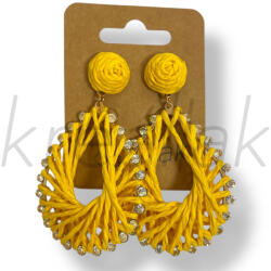  Sárga csepp szalma fülbevaló
