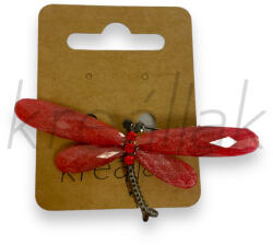  Piros szitakötő kitűző