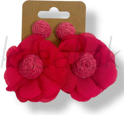  Pink selyem virág fülbevaló