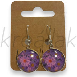  Margarétás üveglencsés fülbevaló