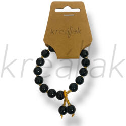  Fekete gyöngy medál karkötő