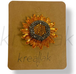  Bronz napraforgó fej kitűző