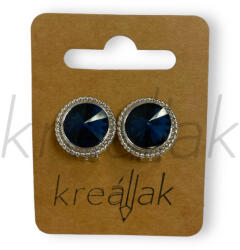  Kék köves klipszes fülbevaló