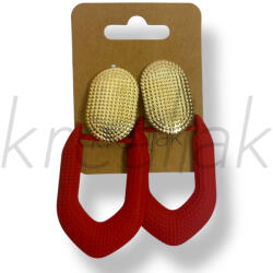  Piros fém fülbevaló