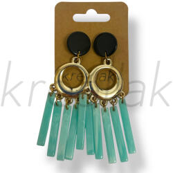 Türkizkék lógó rúd fülbevaló