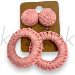  Rózsaszín szalma fülbevaló - kreallak - 2 800 Ft