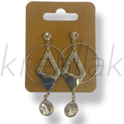  Ezüst színű köves karika fülbevaló