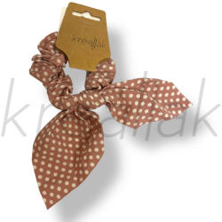  Rózsaszín -fehér pöttyös masni hajgumi