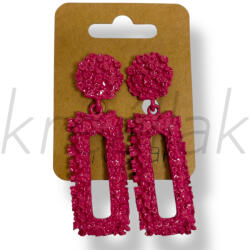  Pink téglalap fém fülbevaló