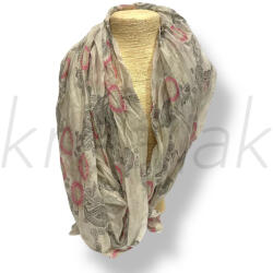  Szürke-pink paisley mintás sál