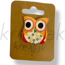  Barack színű bagoly kitűző