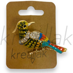  Színes madaras kitűző kövekkel