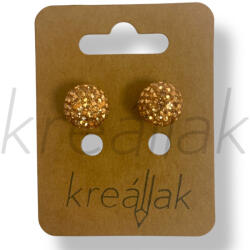  Bézs strassz gömb fülbevaló