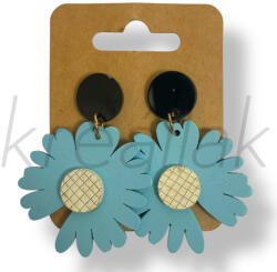  Kék margaréta fa fülbevaló