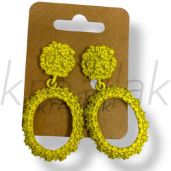  Citromsárga fröcskölt fém fülbevaló