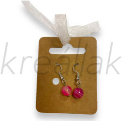  Achát golyós fülbevaló - kreallak - 800 Ft