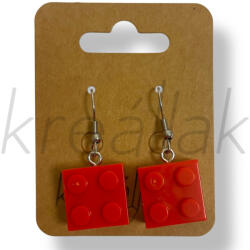  Piros építő kocka fülbevaló
