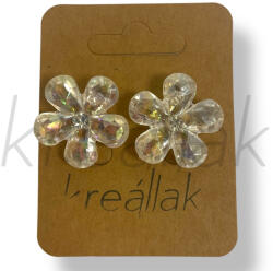  Irrizáló áttetsző virág fülbevaló