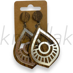  Tükörlapos fa fülbevaló