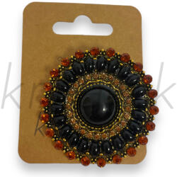  Fekete mandala mintás kitűző