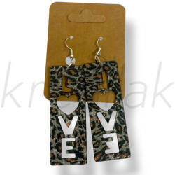  Fekete LOVE fülbevaló