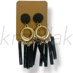  Fekete lógó rúd fülbevaló