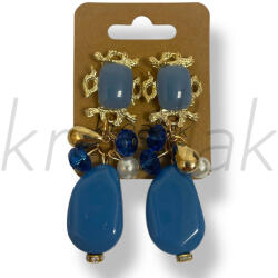  Kék gyöngyös fülbevaló