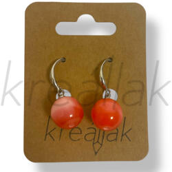  Piros gyöngy cirkónia fülbevaló